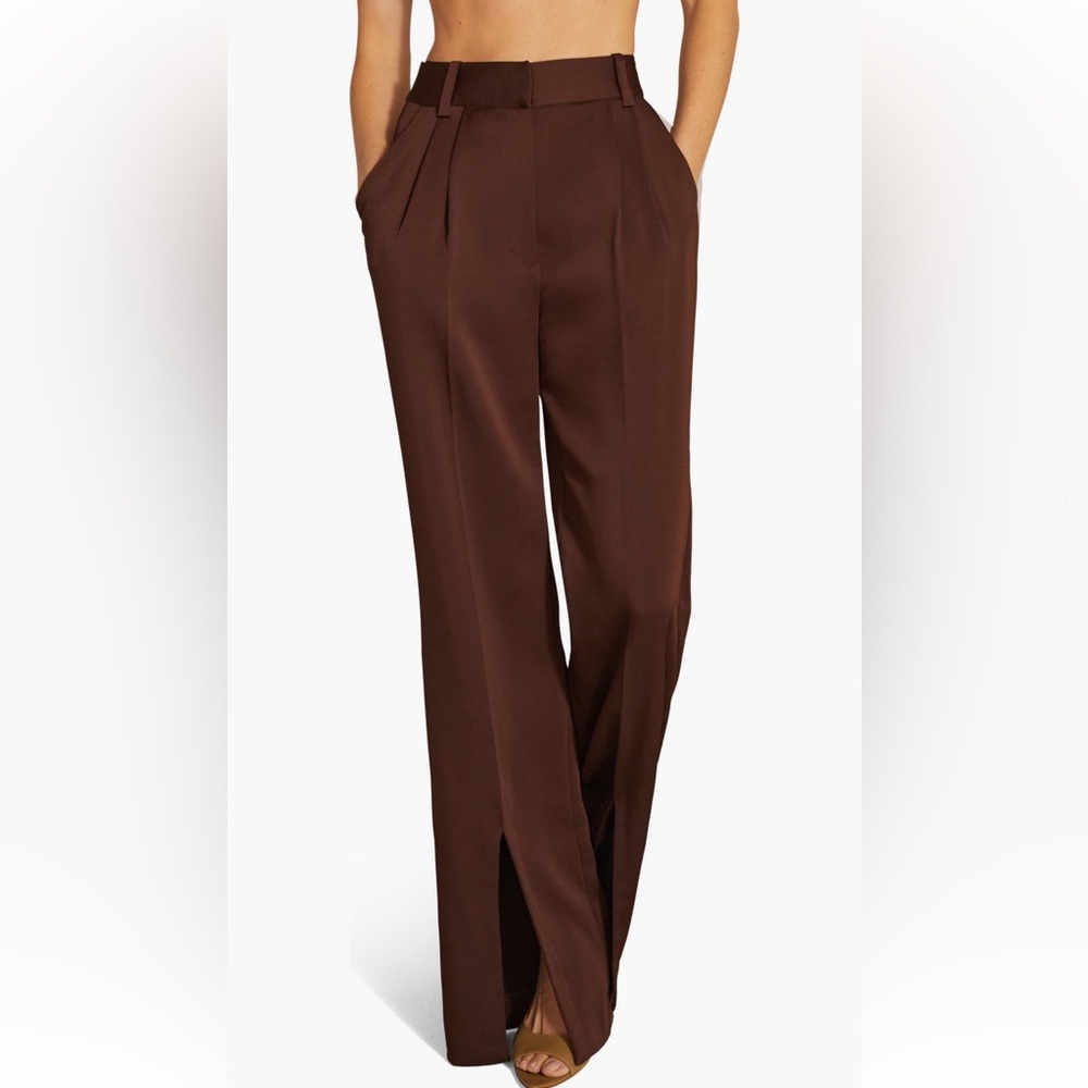 Favorite daughter favorite split hem wide leg pants chocolate brown